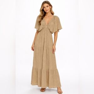 Chic Tan Maxi Dress for Women